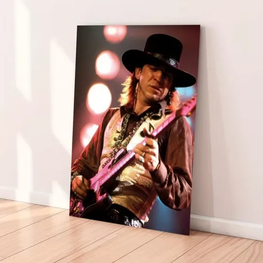 Discover Stevie Ray Vaughan Play Guitar Poster Blues Rock Music Wall Art