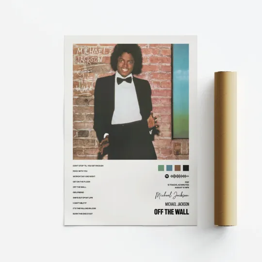 Discover Michael Jackson Off The Wall Album Art Poster Vertical Print Music Tracklist