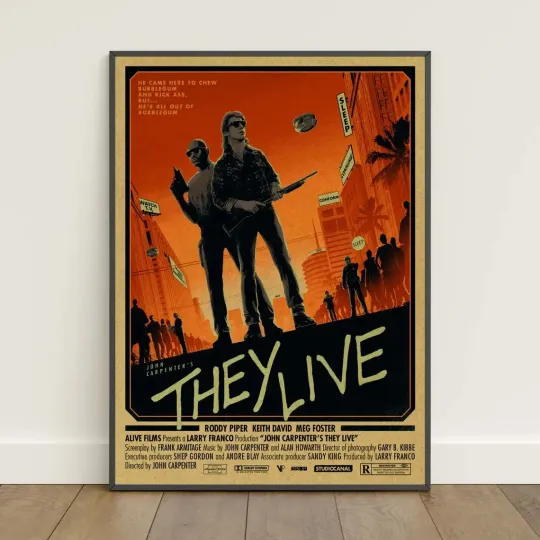 Discover They Live Movie Poster Vintage Style Wall Decor No Frame