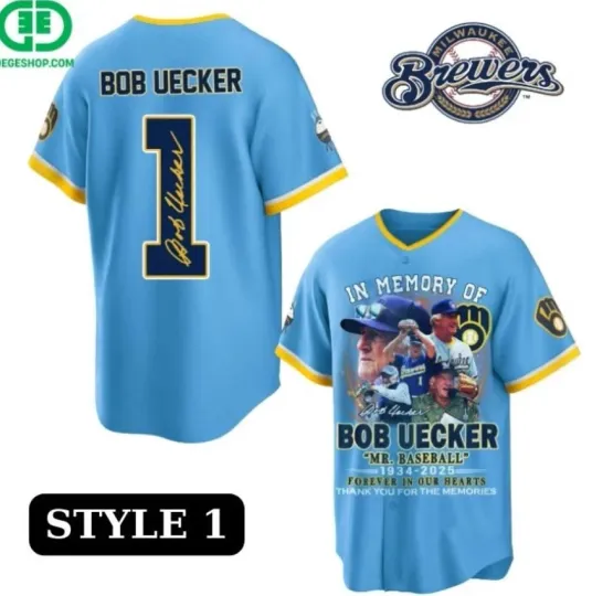 funny gift, father day - In Memory of Bob Uecker baseball jersey- HOT jersey 3d,