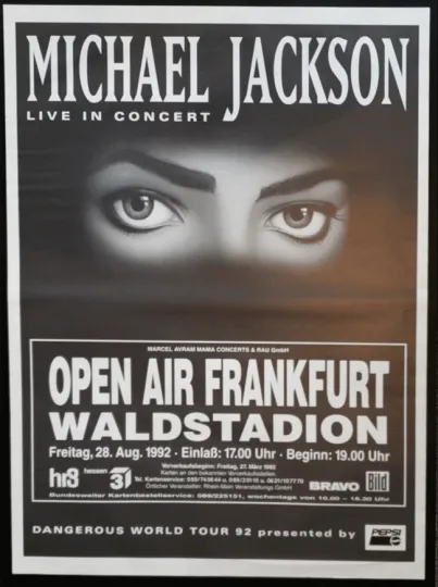 Discover Michael Jackson 1992 Frankfurt Concert Poster