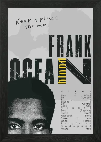 Discover Frank Ocean Blonde Album Cover Art Framed Wall Art Poster Canvas Print Picture