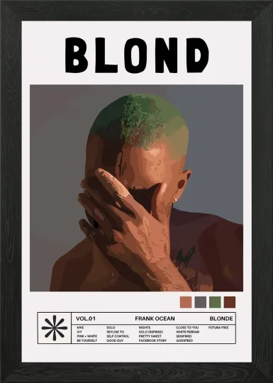 Discover Frank Ocean Blonde Album Cover Art Framed Wall Art Poster Canvas Print Picture