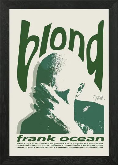 Discover Frank Ocean Blond Album Cover Art Framed Wall Art Poster Canvas Print Picture