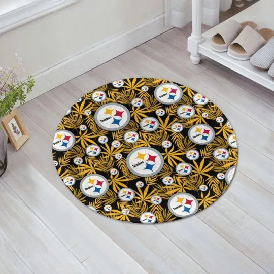 Discover Pittsburgh Steeler Fans Circular Non-slip Mat Flannel Printed Floor Mat 23.6in