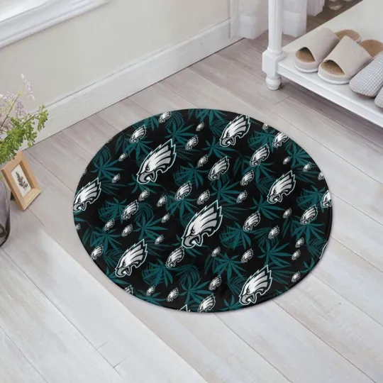 Discover Philadelphia Eagles Fans Circular Non-slip Mat Flannel Printed Floor Mat 23.6in