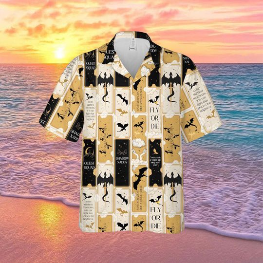 Basgiath War College Hawaiian Shirt, Dragon Rider Button Shirt, Violet Sorrengail Tee, Shirt for Bookish, Rebecca Yarros Fan Gift