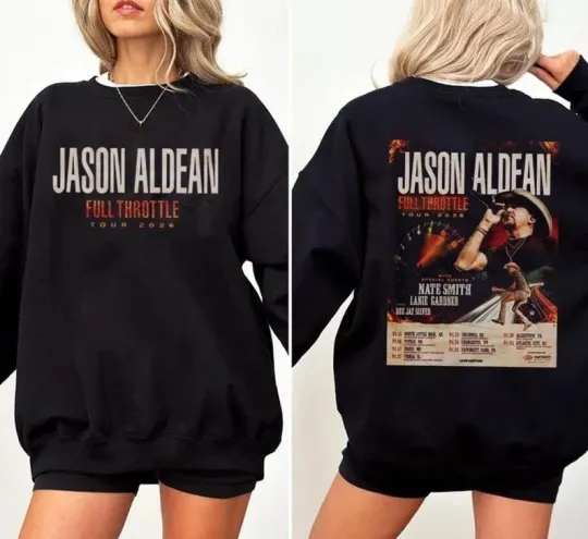 Discover Jason Aldean Full Throttle Tour 2026 North America Schedule Dates Sweatshirt