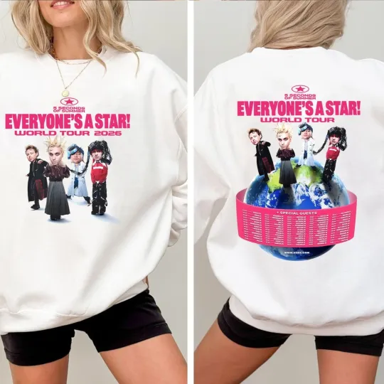 Discover Everyone's A Star! World Tour 2026 2 Sides, 5 Seconds of Summer Sweatshirt