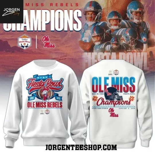 Discover Ole Miss 2026 Fiesta Bowl Champions Football Sweatshirt 2D
