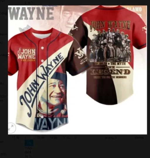 Discover John Wayne The Man The Myth The Legend baseball jersey