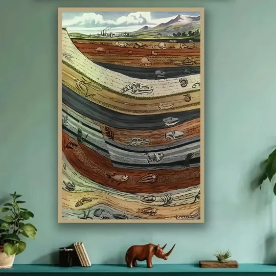 Discover Geological Timeline Poster Earth History Educational Wall Decor