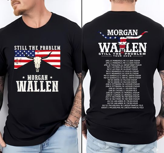Discover Vintage Wallen Western Still The Problem Tour 2026 T-Shirt, Bull Skull Country Music Concert Tee, Wallen Fan Gift Merch