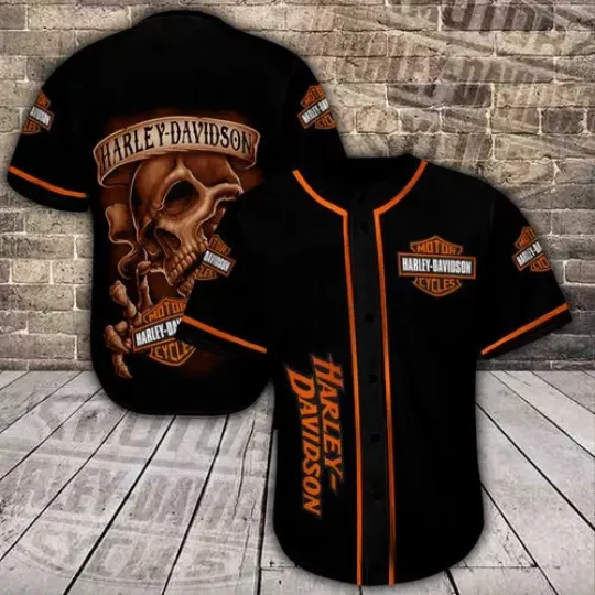 Discover HarleyDavid-son Baseball Jersey Design 3D Full Size S-5XL, Gift For Men