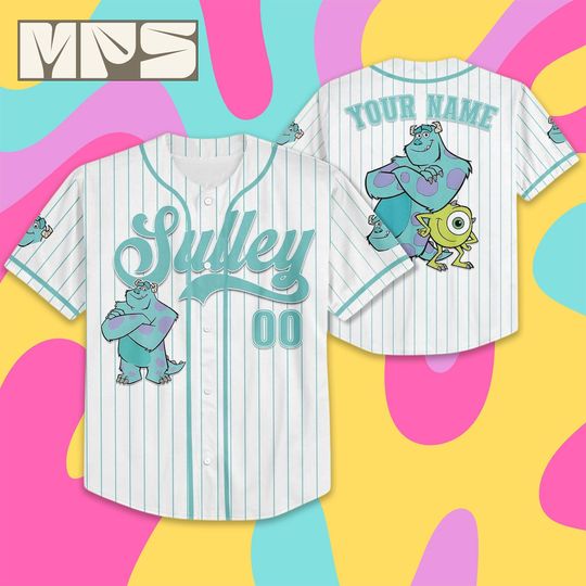 Discover Custom Sulley Baseball Jersey, Disney Monsters Inc Jersey Shirt, Personalized Disney Baseball Jersey, Family Matching Outfit, Sulley Gift