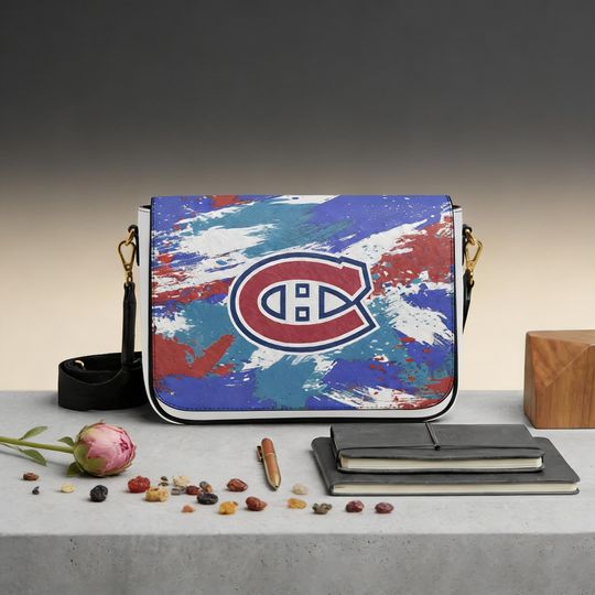 Montreal Canadiens Personalized Crossbody Bag, NHL Hockey Fan Messenger with Custom Name