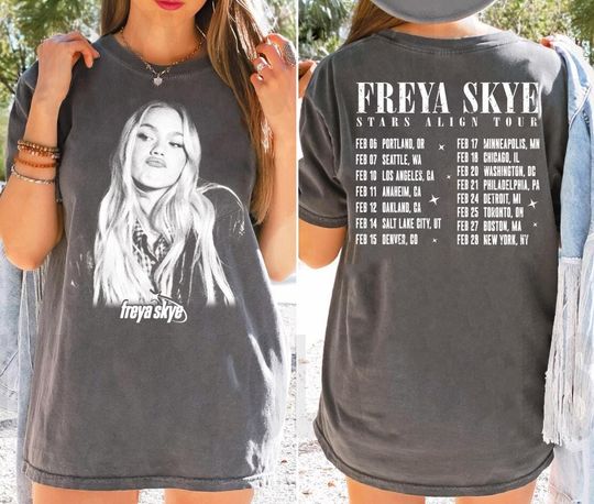 Discover Freya Skye Portrait 2sided Shirt, Vintage Stars Align Tour 2026 Festival Tee, Disney Channel Zombies 4 Nova Bright, Freya Skye Concert Music