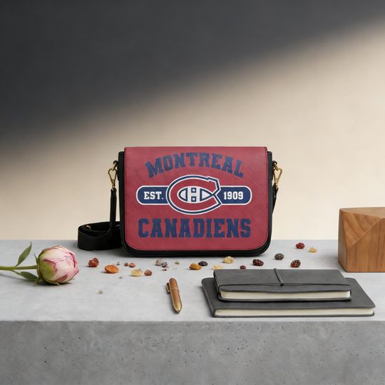 Custom Montreal Canadiens Messenger Bag, Personalized NHL Hockey Gift for Canadiens Fans