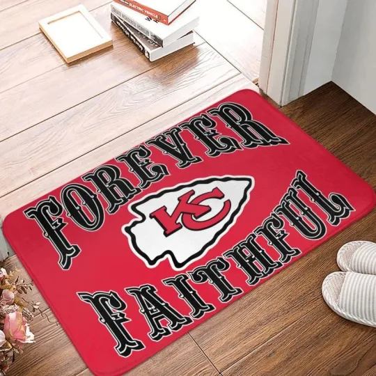 Forever Faithful Kansas City Chiefs Floor Mat Decorative