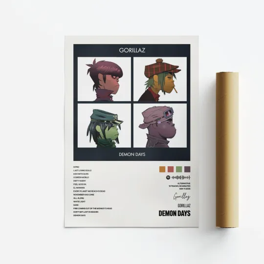Discover Gorillaz Demon Days Album Art Poster Vertical Print