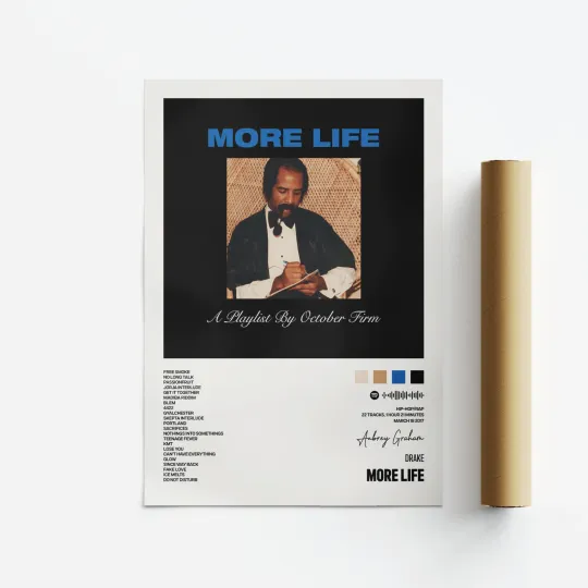 Discover Drake More Life Album Art Poster Vertical Print Music Tracklist