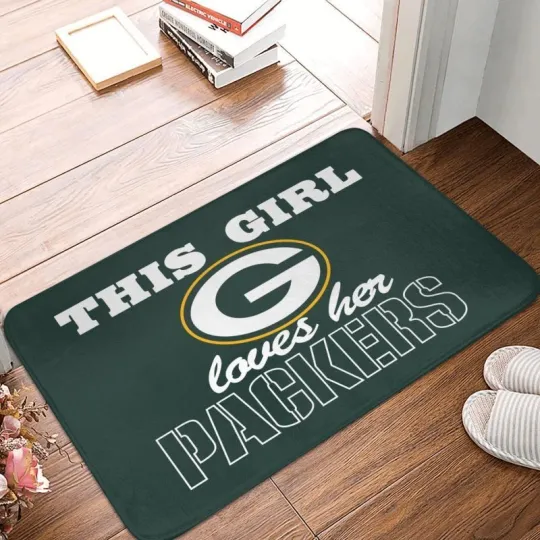 Discover This Girl Loves Her Green Bay Packers Carpet 16*24in Floor Mat Decorative