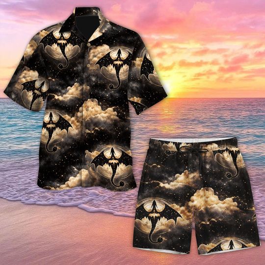Discover Fourth Wing Hawaiian Shirt, Dark Fantasy Dragon Rider Button Up, Acotar Dragon Shirt, Gothic Fantasy Gift for Book Lovers