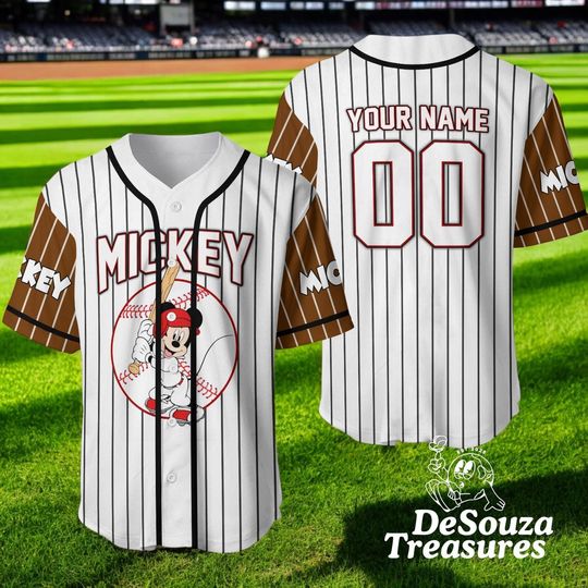 Discover Personalized Mickey Cute Baseball Jersey Custom Name Number Disney Cartoon Jersey