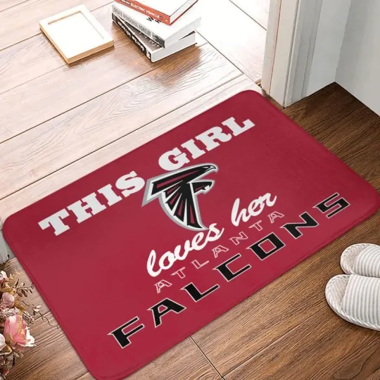 Discover This Girl Loves Her Atlanta Falcons Carpet 16*24in Floor Mat Decorative