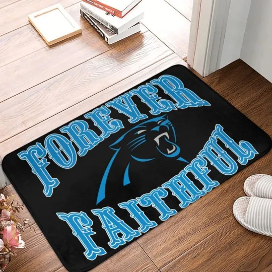 Forever Faithful Carolina Panthers Floor Mat Home Decorative