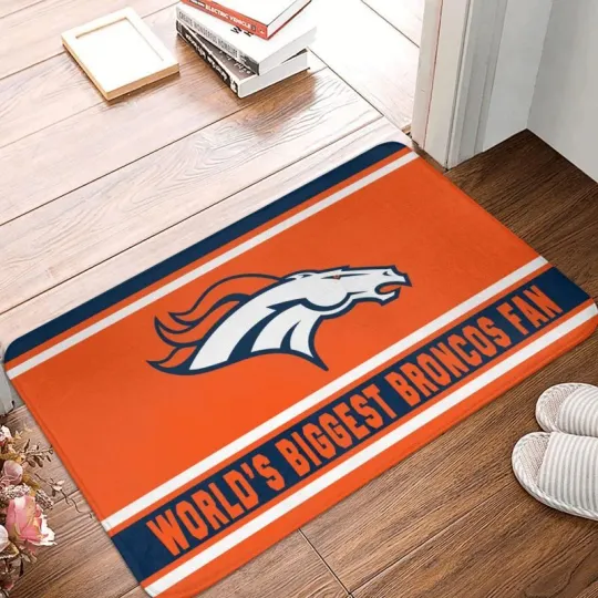 Discover World's Denver Broncos  Fan Carpet 16x24in Floor Mat Home Decorative