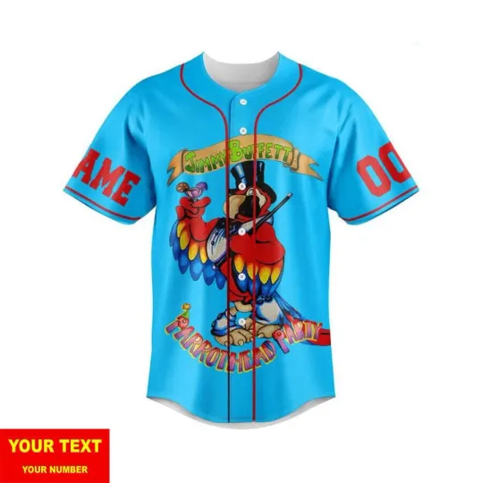 Discover Jimmy Buffet Parrothead Party Customized Baseball Jersey With Sewn Trim