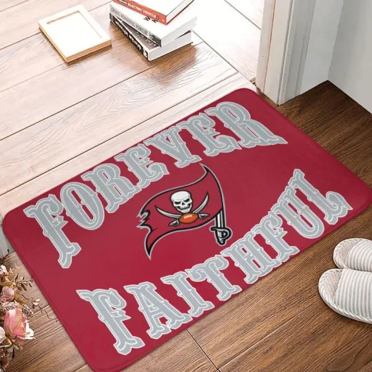 Forever Faithful Tampa Bay Buccaneers Floor Mat Decorative
