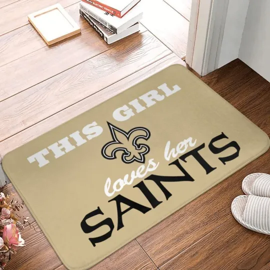 This Girl Loves Her New Orleans Saints Floor Mat Decorative