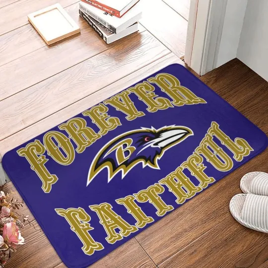 Discover Forever Faithful Baltimore Ravens Floor Mat Decorative