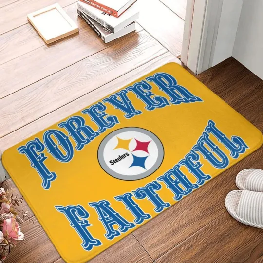 Discover Forever Faithful Pittsburgh Steeler Floor Mat Decorative