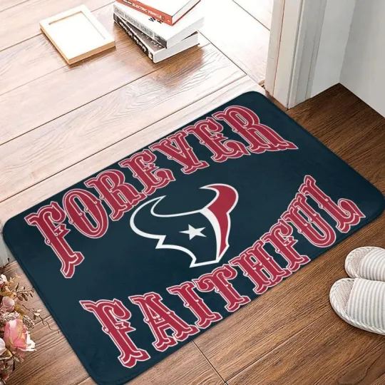 Discover Forever Faithful Houston Texans Floor Mat Decorative