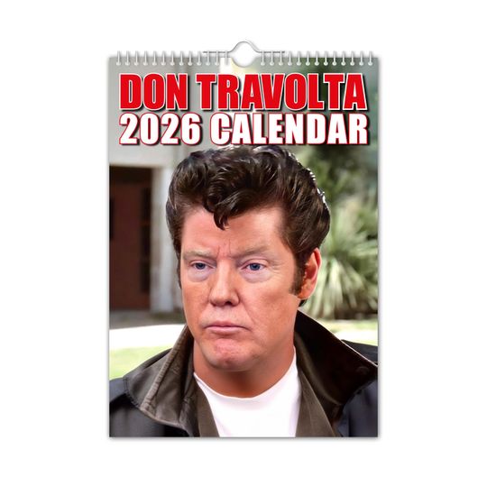 Discover Don Trovolta 2026 Vertical Wall Calendar, Quirky and Humorous, Christmas and Birthday Gift, Novelty Office Supplies