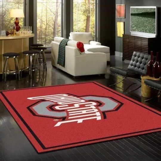 Discover Ohio State Area Rug Football Team Logo Carpet Living Room Rugs