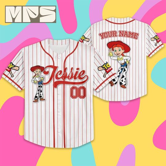 Discover Custom Disney Toy Story Jessie Baseball Jersey, Personalized Cowgirl Team Outfit, Disney World 2026 Trip Gift, Kids Youth Adult Jessie Fan