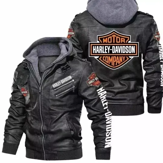 Discover H-davidso'n Men's Motorcycle Removable Hood Leather Jacket Biker Jacket