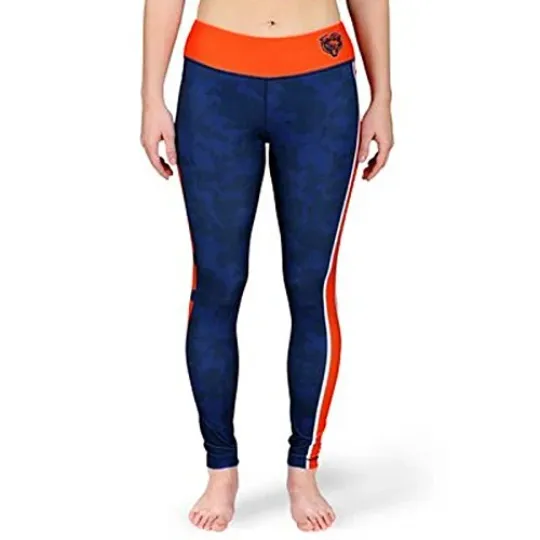 Chicago Bears Women's High Waist Leggings Large Blue/Orange Football Team Apparel