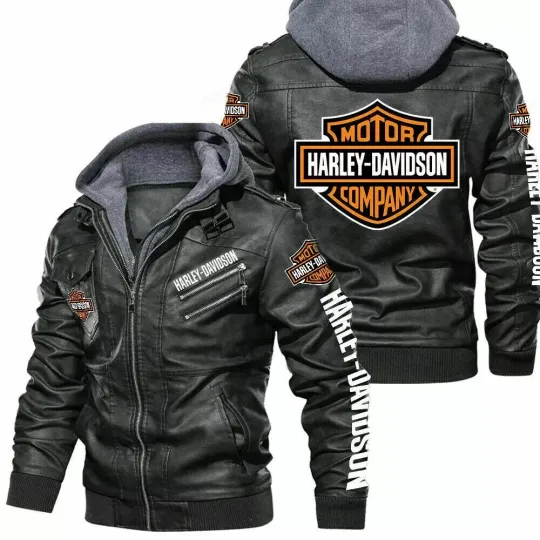 Discover H davidson Men's Motorcycle Faux Leather Biker Jacket With Hood.