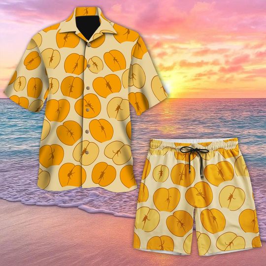 Discover Peaches Hawaiian Shirt and Short, Funny Button Shirt, Fruit Aloha Shirt, Summer Vacation Outfit, Funny Beach Shirt