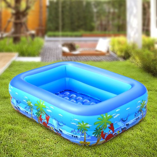Discover Inflatable Ball Pit Pool for Kids, Toddlers, Adults, Blow Up PVC Swimming Pool for Indoor Outdoor Water Party Backyard, Blue