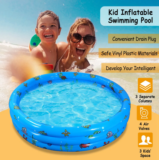 Discover 51x13In Inflatable Swimming Pool Blow Up Family Pool For 3 Kids Foldable Swim Ball Pool