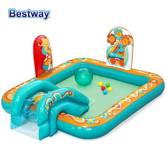 Discover Bestway 53164 6'4" x 60" x 29" Play Center Inflatable Play Pool Play Center Inflatable Water Play Center Garden