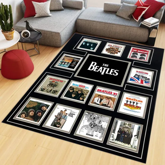 Discover Beatles Rug, Music Band Rug, 1970s 1980s Pop, Fan Rug, Living Room Rugs