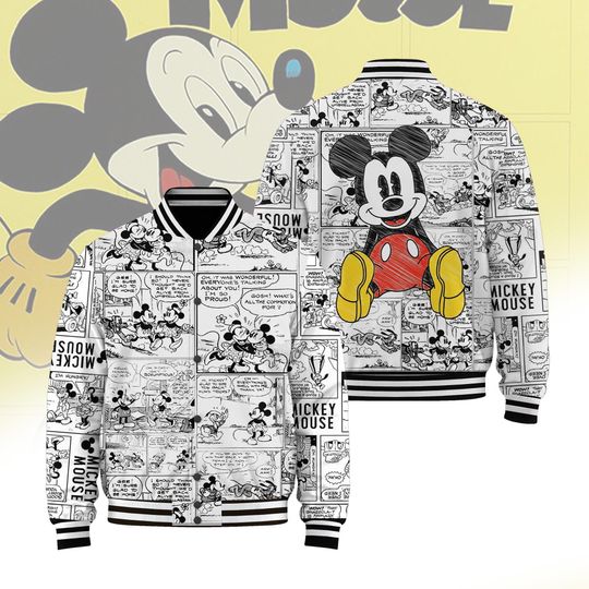 Discover Vintage MK Baseball Jacket, Classic Mouse Shirt, WDW Cartoon Shirt, Baseball Lover Gift, Cute Streetwear Jacket
