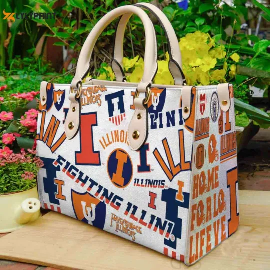 Discover Illinois Fighting Illini Leather Handbag For Women Gift